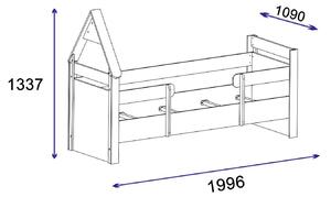 Jednolůžková postel s roštem 100 cm Nilili 4 (borovice atlantická + antracit) (s roštem). 1094818