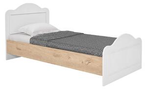 Jednolůžková postel 90 cm Lalipe (dub + bílá) (s roštem). 1094821