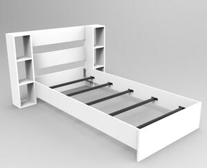 Jednolůžková postel 90 cm Kemedo (bílá) (s roštem). 1094826