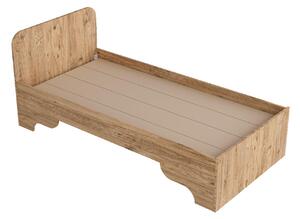 Jednolůžková postel 80 cm Poleso 2 (borovice atlantická + béžová) (s roštem). 1094827