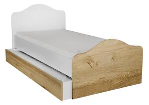 Jednolůžková postel 90 cm Sabese 4 (dub + bílá) (s roštem). 1094830