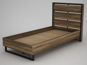 Jednolůžková postel 90 cm Nubulo 3 (ořech) (s roštem). 1094832