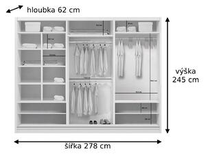 Šatní skříň Ska A26 XL Barva korpusu: Dub - sonoma, Rozměry: 250 cm, Dveře: Grafit
