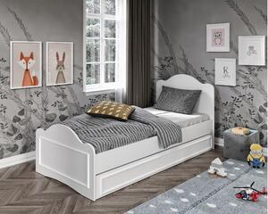Jednolůžková postel 90 cm Povepu (bílá) (s roštem). 1094835