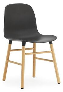 Normann Copenhagen designové židle Form Chair Wood (černý sedák, podnož dub)