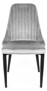 Židle LOUIS sametová šedá ALL 925485