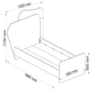 Jednolůžková postel 120 cm Somimi 3 (ořech světlý + béžová) (s roštem). 1094836