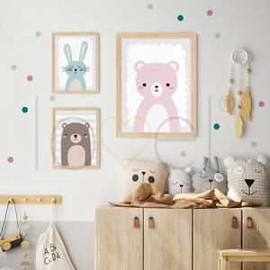 Plakát Pastel - růžový medvídek P301