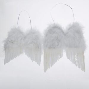 Závěsná andělská křídla Fay z peří bílá, 28-34 cm - 34 cm