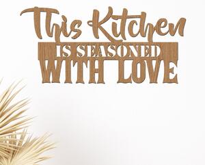 Dřevo života | Dřevěná dekorace nápis This Kitchen is | Barva: Horský dub | Rozměry (cm): 40x18