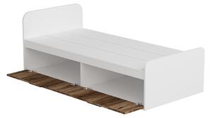 Jednolůžková postel 90 cm Levipo 2 (ořech světlý + bílá) (s roštem). 1094842