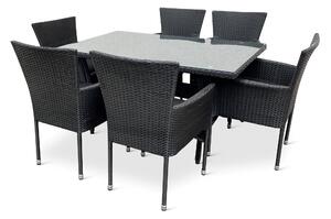 Zahradní jídelní set Haiti + 6x ratanové křeslo Bali