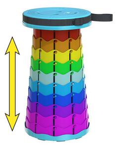 HomeLife Teleskopická stolička SMARTY s LED osvětlením, barevná tyrkysová