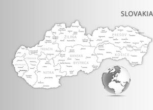 Obraz na korku černobílá mapa Slovenské republiky