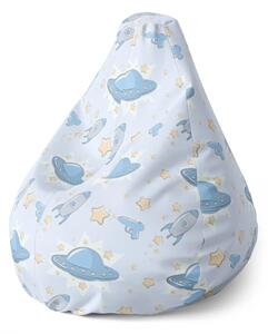 Sablio Sedací vak Pear Létající talíře a rakety - 140 x 100 x 25 cm