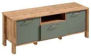 INDYGO z | TV stolek RTV1S | 138 cm | dub wotan/zelená