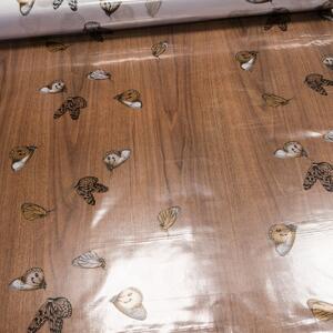 Kristal ubrus PVC průhledný 4W2/10, hnědý motýl, š.140cm (metráž)