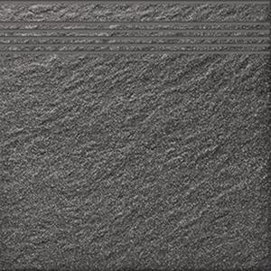Rako Taurus Granit TCV34069 schodovka reliéfní 29,8x29,8 černá 8 mm R11/B