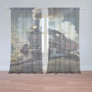 Sablio Záclony Parní lokomotiva v horách: 2ks 150x250cm