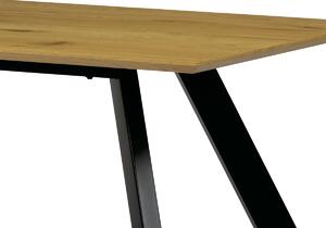 Stůl jídelní 180x90x75 cm, deska MDF, 3D dekor divoký dub - HT-723 OAK