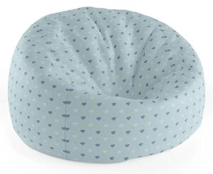 Sablio Sedací vak Cocoon Srdce na modré - 75 x 45 x 35 cm