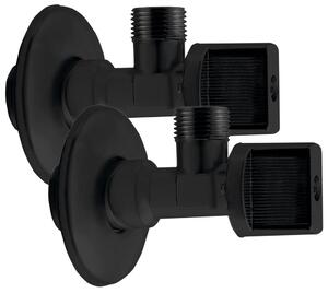 , Rohový kulový ventil 1/2"x3/8", bez matky, pár, černý mat, 5306B