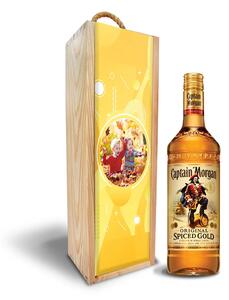 Sablio Dřevěná krabička s potiskem Captain Morgan