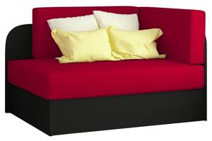 Dětská skládací postel EMILIE červeno-černá, 73x166 cm
