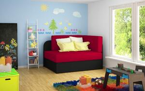Dětská skládací postel EMILIE červeno-černá, 73x166 cm