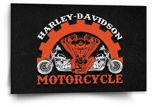 Sablio Obraz Harley-Davidson motor Černé pozadí - 60x40 cm