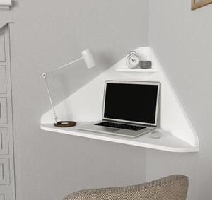 Závěsný rohový PC stolek Puliba (bílá). 1094877