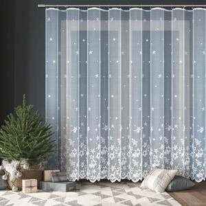 TextilCentrum kusová záclona HVĚZDY 12954, zimní, vánoční vzor, jednobarevná bílá, výška 250 cm x šířka 250 cm (na okno)