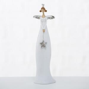 Anděl Naděžda s hvězdou na provázku bílý 21x6 cm