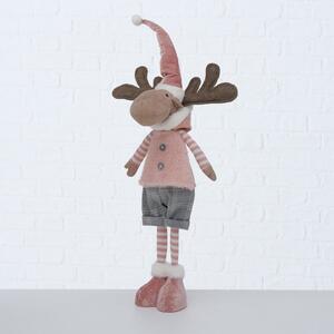 Vánoční figura sob růžový Milvyo 1ks, 23x20x73cm - Kluk
