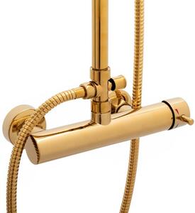 Erga Dubaj, sprchová souprava s pákovou baterií a dešťovou hlavicí 23 cm, zlatá lesklá, ERG-YKA-BP.DUBAJ23-GLD