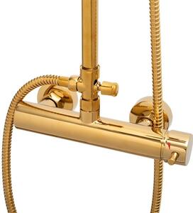 Erga Dubaj, sprchová souprava s pákovou baterií a dešťovou hlavicí 23 cm, zlatá lesklá, ERG-YKA-BP.DUBAJ23-GLD
