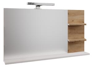 Zrcadlo s LED osvětlením Cubin 04 (bílá + dub artisan). 1119513