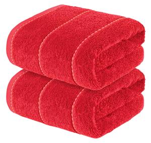 LIVARNO home Froté ručník, 50 x 90 cm, 2 kusy (červená) (100352692006)