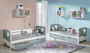 Casarredo Dětská postel KEWIN s úložným prostorem, bílá/popel