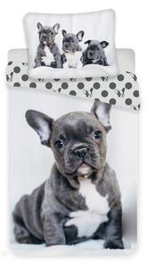 Jerry Fabrics Dětské bavlněné povlečení Bulldog, 140 x 200 cm, 70 x 90 cm