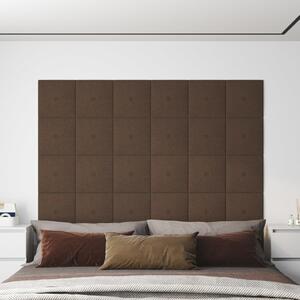 Nástěnné panely 12 ks hnědé 30 x 30 cm textil 1,08 m²