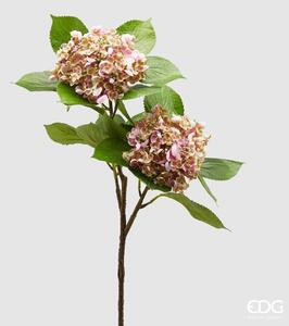 Umělá květina hortenzie růžovo-krémová, 80cm