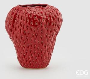 Váza ve tvaru jahody červená, 26x22 cm