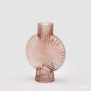Skleněná váza Raggi růžová, 25x19x19 cm
