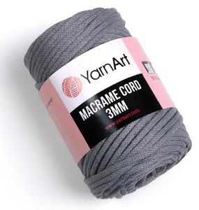 Pletací / háčkovací příze YarnArt MACRAME CORD 3mm 774 středně šedá, jednobarevná 250g/85m
