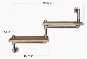 Nástěnná police BORURAF 35x75 cm smrk