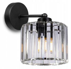 Light for home - Kompaktní nástěnné svítidlo se skleněným stínidlem HOLDI 2202/K, E27, Černá