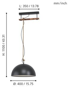 Eglo 43396 - Lustr na lanku HODSOLL 1xE27/40W/230V