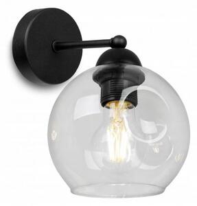 Light for home - Nástěnné svítidlo se stínidlem z foukaného skla RIO 2336/K, E27, Černá