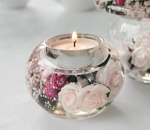 Skleněný svíce na čajovou svíčku Little Rose